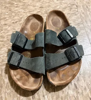 Birkenstock Women's Double-Buckle Suede Slide Sandals in Olive Green thumbnail 1
