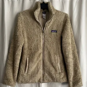 Patagonia Women Los Gatos Sherpa Fuzzy Tan Brown‎ Full Zip Jacket Small thumbnail 1
