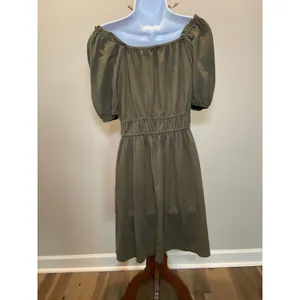 J.Crew Carmen Neck Puff‑Sleeve Mini Dress Size M 100 Percent Cotton thumbnail 2