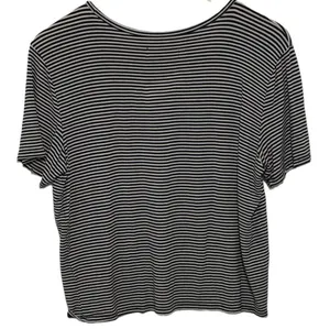 Womens Abercrombie & Fitch Black White Soft Short Sleeve Cropped Top Size Medium thumbnail 2