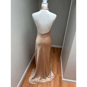 Show Me Your Mumu Jasmine Halter Maxi Dress Champagne Satin Size XS thumbnail 6