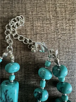 Southwestern Double Strand Turquoise Howlite Magnesite Beaded Statement thumbnail 6