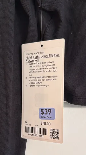 Lululemon Size 6 Hold Tight Long Sleeve in Black thumbnail 8