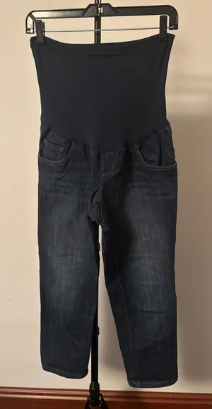 Motherhood Dark Blue Maternity Crop Jeans thumbnail 1