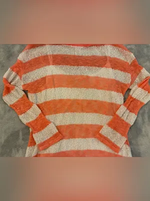 Maternity Lightweight Orange/Cream Striped Women's Knit Top by Motherhood Size S thumbnail 4