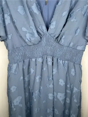 Baltic Born June Blue Smocked Midi Dress Size XL thumbnail 6