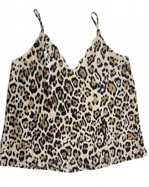 Socialite Leopard Print Cami Tank Top Women's Size Large V-Neck Animal Print thumbnail 1