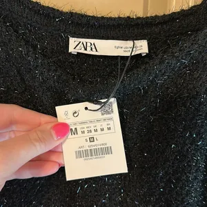 NWT Zara Thread Dress Black Medium Sparkle thumbnail 3