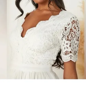 LuLus White Skater Dress V-Neck XL thumbnail 3