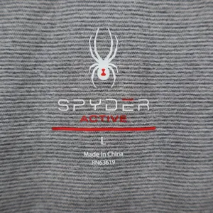 Spyder Active Womens Grey Micro Stripe Long Sleeve Performance Top Large thumbnail 2