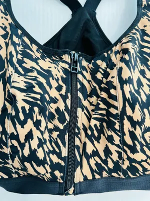 Avenue Sports Front Zip Animal Print Bra thumbnail 2