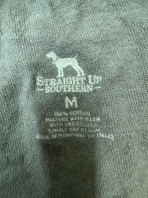 Straight Up Southern Dog Graphic Long Sleeve Grey Tee Size Medium thumbnail 3