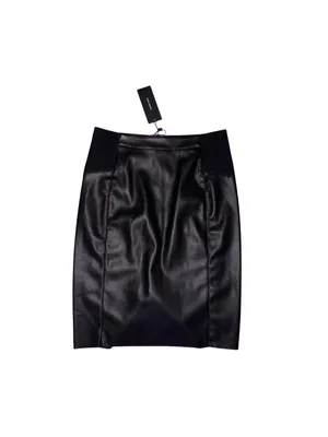 VERO MODA Black Faux Leather Pencil Skirt thumbnail 6
