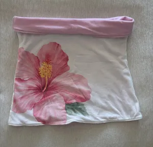 Hollister Tube Top with Pink Hibiscus Print thumbnail 1