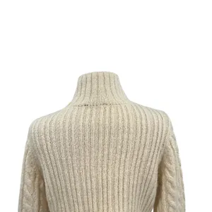 & Other Stories Cable Knit Sweater‎ Cropped Wool Blend Cream Ivory Size Small thumbnail 9