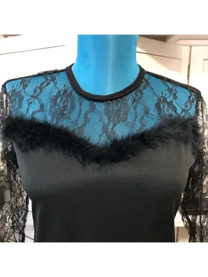 Vintage 90s Maxi Dress Black Lace whimsigoth dark fairy Ren fair Vamp Witchy M thumbnail 9