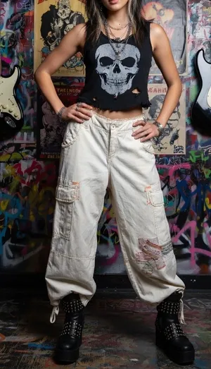 Vintagew LAVORO Cargo Crop Pants Y2K size 3 S /M ……15 waist thumbnail 1