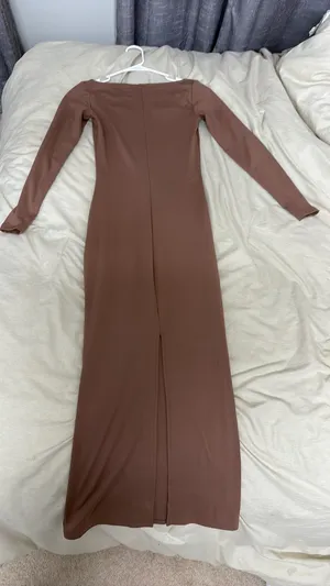 Tight long brown dress thumbnail 4
