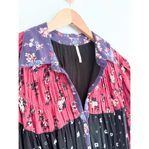 Free People | NWOT Nora Midi Dress Floral‎ Shirt Dress Boho Prairie | Sz S thumbnail 4