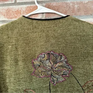 Indigo Moon Vintage Embroidered Jacket Women’s Medium Green Forest Witchy Boho thumbnail 7