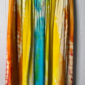 Vibrant Bold Colorful Tunic Dress Womens Large Boho Gauzy Travel Vacation Cruise thumbnail 9