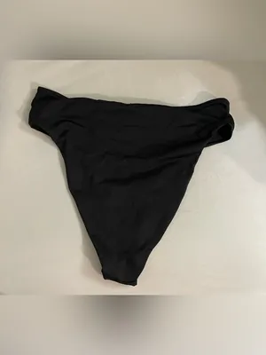 Skims Mid Waist Onyx Black Bikini Swim Bottoms Size L thumbnail 4
