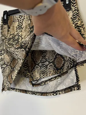 Snake Print Mini Skort Size Medium Brown thumbnail 3