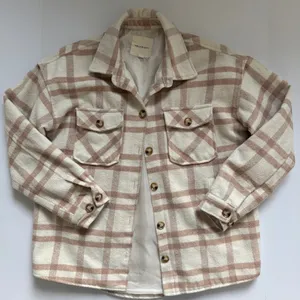 Thread & Supply Plaid Shacket Beige Ivory Size Small thumbnail 2