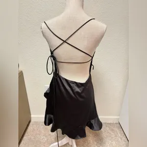 *flawed* PRINCESS POLLY Black Satin Dress thumbnail 4