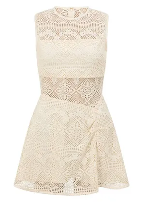 SABO Gem Dress Sleeveless Cream Crochet Fit & Flare Mini Dress US Size 8 thumbnail 1