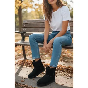 Ugg Ankle Boots Women's Black Classic‎ Unlined Mini Cozy Casual Size 6 thumbnail 2
