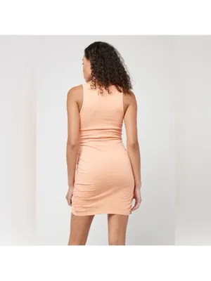 L Space Wildwood scoop neck, Rouched mini dress,‎ peach. Size XS thumbnail 2