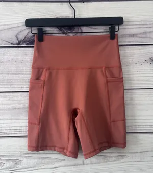 Aerie American Eagle Offline Rust Orange High Rise Bike Shorts thumbnail 1
