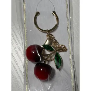 Chloe Accessory Gold Tone Red Cherry Keychain Bag Charm New‎ In package thumbnail 2