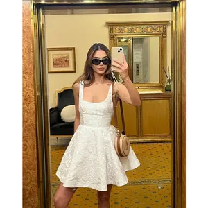 Showpo. NEW Stephane Mini‎ Dress Corset Scoop Neck Fit and Flare Dress in Ivory thumbnail 5