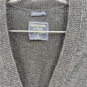 Abercrombie & Fitch Women's 100% Cotton Button‎ Up Cardigan Navy/Gray Size XS thumbnail 3