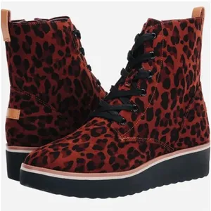 Dr. Scholl’s Animal Print Platform Lace Up Mid Calf Booties - size 9 thumbnail 1