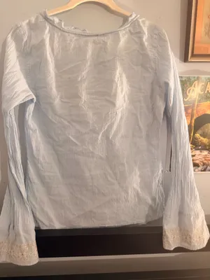 Light Blue Abercrombie & Fitch Bell Sleeve Blouse thumbnail 6