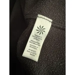 Athleta Hoodie Jacket Small Black Fleece Lined Missing Drawstring thumbnail 5