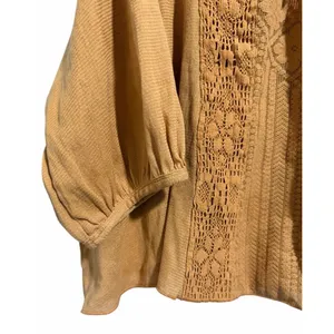Free People Mae Tunic Top Ruched Pleated Blouse Russet Orange Women's Size XS‎ thumbnail 9