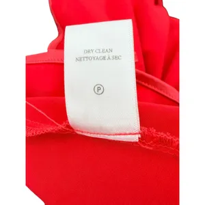 A.L.C. Joss Ruched Satin Mini Dress Red Hibiscus 2 Mock Neck Asymmetric‎ Flawed thumbnail 10