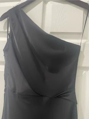 Elegant One-Shoulder Black Maxi Dress Small thumbnail 5