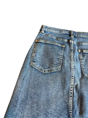 Wilfred Free Aritzia Denim Skirt Tanit Medium Wash Raw Hem Casual Size 6 NWT thumbnail 9