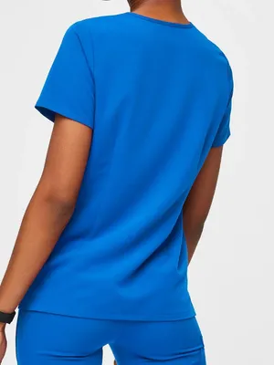 FIGS Casma Three Pocket Scrub Top Royal Blue thumbnail 4