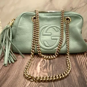Gently Used - Gucci Soho Chain Shoulder Bag In Light Blue thumbnail 1