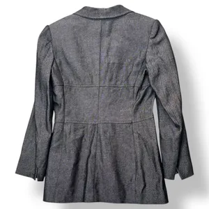 Express Women Tailored 3/4 Button Blazer Jacket Gray Stretch Lined Office Chic thumbnail 3