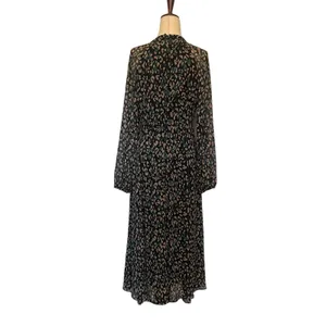 Tommy Hilfiger Maxi Dress 6 Dark Boho Y2K Whimsigoth Sheer Animal Print Tie Neck thumbnail 6