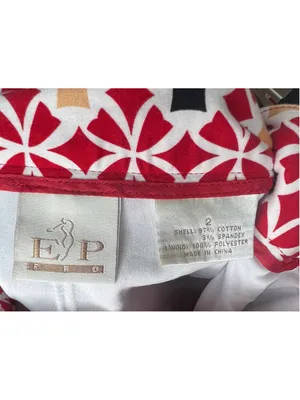 EP Pro Red And White Geometric Print Stretchy Athletic Golf Skort thumbnail 6