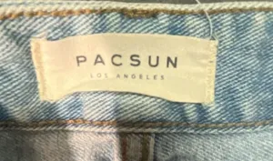 Pacsun Mom Shorts Womens 28 Blue Light Wash Denim Cotton Hi-Rise Zip Fly Button thumbnail 3
