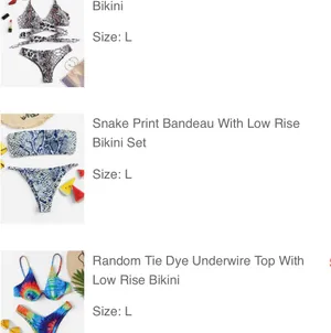 SheIn BLUE SNAKE PRINT BANDEAU BIKINI thumbnail 2